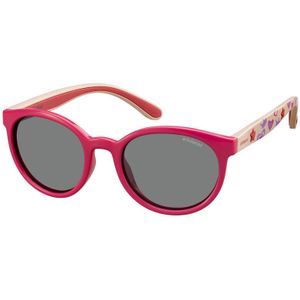 Polaroid Kids Collection PLD 8014 zonnebril voor kinderen, fuchsia, roze/grijs, roze spiegel (gepolariseerd), Mbt/Ai Fuchsia Roze