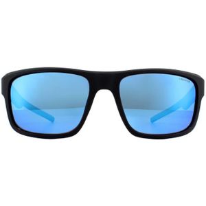 Polaroid rechthoek heren mat zwart grijze blauwe spiegel gepolariseerde zonnebril | Sunglasses