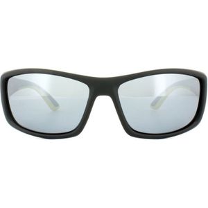 Polaroid Sport Wrap Heren Zwart Geel Gray Silver Mirror Polariseerde zonnebril