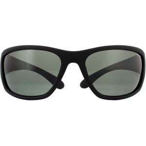 Polaroid wrap heren rubber zwart grijze gepolariseerde zonnebril | Sunglasses
