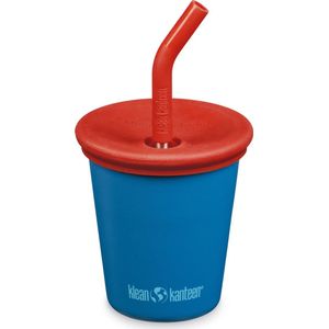 Klean Kanteen Kid Drinkbeker met Rietjesdeksel./ 10oz Mykonos Blue