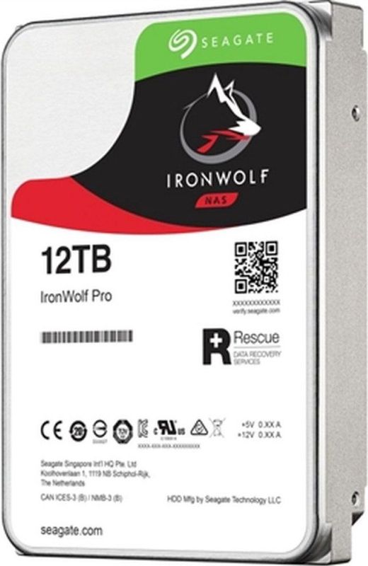 Seagate IronWolf ST12000VN0008 Vaste schijf 12 TB intern SATA 6Gb/ 7200 tpm buffer: 256 MB