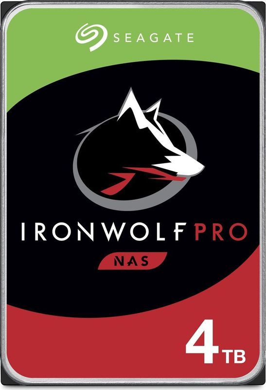Seagate - IronWolf Pro - Interne Harde Schijf - 4 TB - NAS - CMR - SATA 6 GB/s - 7200 RPM - 128 MB Cache