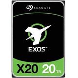 Seagate Exos X20, 20 TB, interne harde schijf, 3,5-inch Hyperscale SAS HDD, 12Gb/s, 7200 RPM, MTBF van 2,5 miljoen uur, 512e/4Kn (FastFormat), lage latentie met Enhanced Caching (ST20000NM002D)