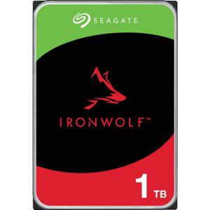 Seagate IronWolf, 1 TB, Interne Harde Schijf, NAS, 3,5"", SATA 6 GB/s, 5400 RPM, 64 MB cache, voor NAS RAID, 3 jaar Rescue Services, FFP (ST1000VNZ08)