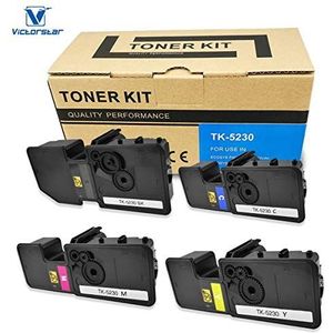 VICTORSTAR @ compatibele tonercartridge TK5230 / TK-5230 voor Kyocera ECOSYS P5021cdn, P5021cdw, M5521cdn, M5521cdw laserprinters (4 kleuren)