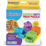 Brightkins Verrassingsfeest! Traktatie puzzel voor huisdieren, interactief hondenspeelgoed, traktatiedispenser, langzaam voeren, interactief spel, 3 interactieve vaardigheidsniveaus, 9 stuks