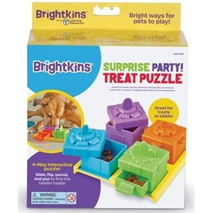 Brightkins Verrassingsfeest! Huisdier traktatie puzzel, interactief speelgoed voor honden, snoepdispenser, interactief spel met langzame voeding, 3 vaardigheidsniveaus