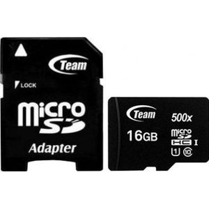 Team - Flashgeheugenkaart - Zwart - 16 GB - microSD UHS-I U1