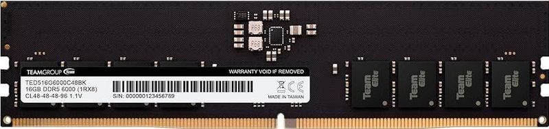 Team Group - Elite - RAM - Zwart - 16GB - DDR5 - 6000 MHz - U-DIMM