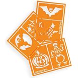 Snazaroo - Halloween - Schmink Schablonen Set - Meerkleurig - 6 Herbruikbare Acryl Stencils