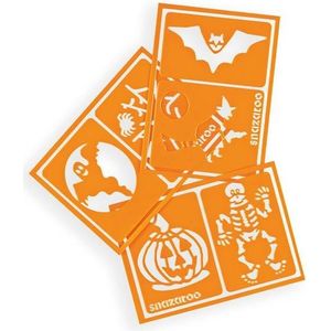 Snazaroo - Halloween - Schmink Schablonen Set - Meerkleurig - 6 Herbruikbare Acryl Stencils