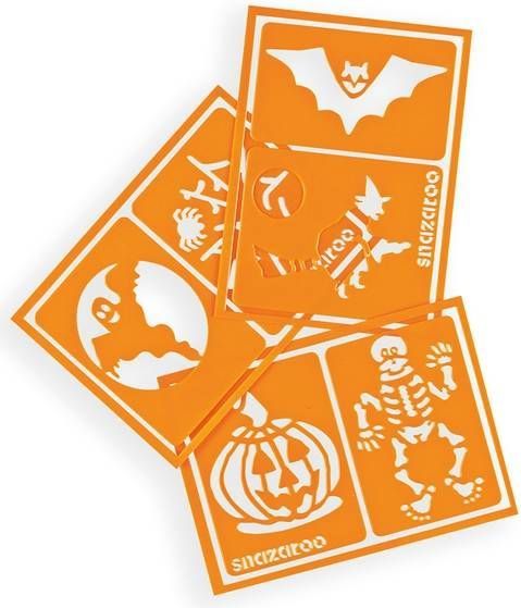Snazaroo - Halloween - Schmink Schablonen Set - Meerkleurig - 6 Herbruikbare Acryl Stencils