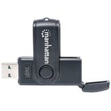 Manhattan Mini Multi-Card Reader/Writer USB 3.0 externer Card Reader/Writer 24-in-1 Externe geheugenkaartlezer USB 3.2