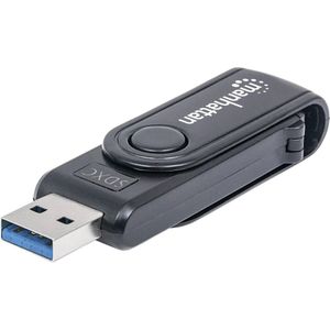 Manhattan Mini Multi-Card Reader/Writer USB 3.0 externer Card Reader/Writer 24-in-1 Externe geheugenkaartlezer USB 3.2
