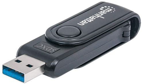 Manhattan Mini Multi-Card Reader/Writer USB 3.0 externer Card Reader/Writer 24-in-1 Externe geheugenkaartlezer USB 3.2