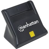 Manhattan - 102025 - USB-Smartcard-/Simkaartlezer - Zwart - USB 2.0, Plug & Play, 480 Mbit/s