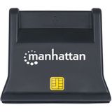 Manhattan - 102025 - USB-Smartcard-/Simkaartlezer - Zwart - USB 2.0, Plug & Play, 480 Mbit/s