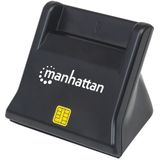 Manhattan - 102025 - USB-Smartcard-/Simkaartlezer - Zwart - USB 2.0, Plug & Play, 480 Mbit/s