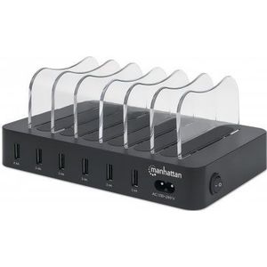 Manhattan 102254 USB-laadstation stopcontact uitgang (max.) 2,4 A 6 x USB 3.0 bus A