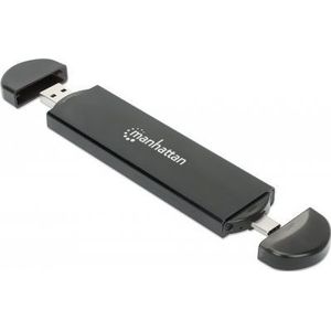 Manhattan - M.2 NVMe en SATA - Harddisk Behuizing - Zwart - USB 3.2 Gen 2, Tot 10 Gbit/s