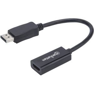 Manhattan 151634 video kabel adapter 0,15 m HDMI Type A (Standaard) DisplayPort Zwart