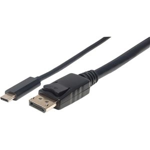 Manhattan USB type C naar DisplayPort-adapterkabel (converteert het Alternate-mode-signaal in een DisplayPort 4K-uitgangssignaal) 1 m zwart 152471