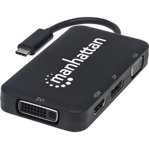 Manhattan 152600 (HDMI, DP, DVI, VGA, 8 cm), Data + Video Adapter, Zwart