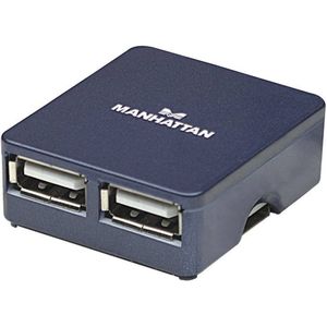 Manhattan USB-Hub USB 2.0-hub 4 poorten Blauw