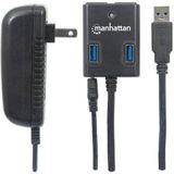 Manhattan 162302 interface hub USB 3.2 Gen 1 (3.1 Gen 1) Type-A 5000 Mbit/s Zwart