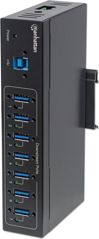 Manhattan 164405 interface hub USB 3.2 Gen 1 (3.1 Gen 1) Type-B 5000 Mbit/s Zwart