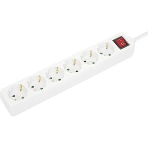 Manhattan 168335 power uitbreiding 2 m 6 AC-uitgang(en) Binnen Wit