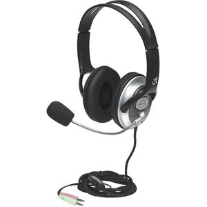 Manhattan Classic Stereo Headset Over Ear headset Kabel Zwart Volumeregeling