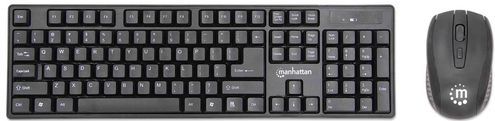 Manhattan 179492 toetsenbord Inclusief muis Kantoor RF Draadloos Duits Zwart