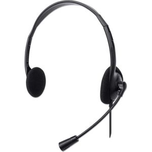 Manhattan Stereo USB-headset (Bedraad, USB-A), Kantoorheadset, Zwart