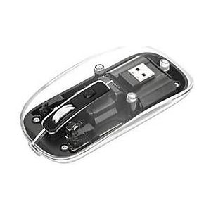 Manhattan - MH Transparante Draadloze Muis - Zwart - Transparant - RGB LED Verlichting