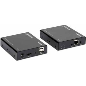 MH Extender, HDMI Extender by Single Cat5e/6 up to 120m, with IR and KVM, Black, Retail Box