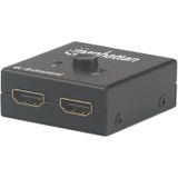 Manhattan 207850 4K bi-direktionaler 2-Port HDMI-Splitter/Switch ""4K 30Hz"", manuelle Auswahl, passiv Schwarz
