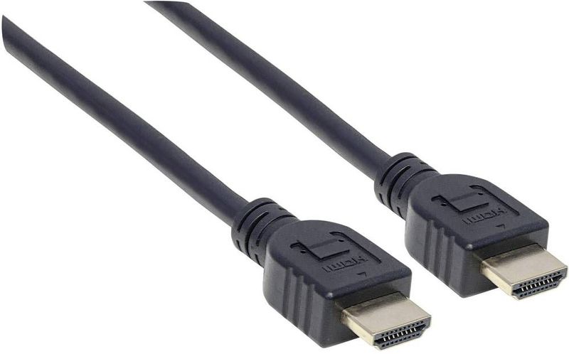 Manhattan HDMI Aansluitkabel HDMI-A-stekker, HDMI-A-stekker 2.00 m Zwart 353939 4K UHD, UL gecertificeerd HDMI-kabel