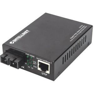 Intellinet - Gigabit PoE+ - Media Converter - Zwart - Tot 30 Watt Stroom