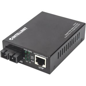 Intellinet Gigabit PoE + media omzetter SC Singlemode 20km