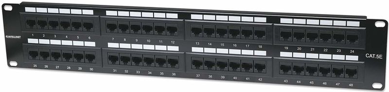Intellinet - Patchpaneel - Zwart - RJ-45 - 48 Poorten - 2U