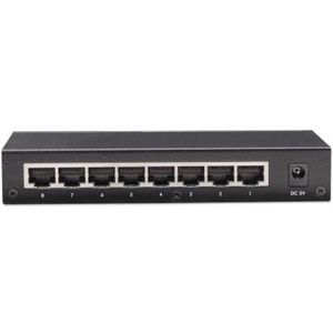 Intellinet - 8-Port Fast Ethernet - Netwerkschakelaar - Zwart - Metalen Behuizing