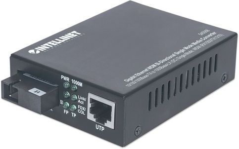 Intellinet 545068 netwerk media converter 1000 Mbit/s Single-mode Zwart