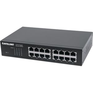 Intellinet 16-Port Gigabit Ethernet Switch Desktop 19"" Rackmount zwart 561068