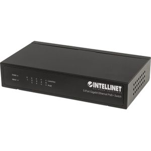 Intellinet - Gigabit Ethernet PoE+ Switch - Switch - Zwart - 5 Poorten - PoE+ (60 W)
