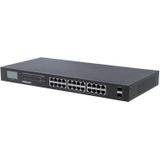 Intellinet - Gigabit Ethernet PoE+ Switch - Zwart - 24 Havens - 2 SFP-poorten