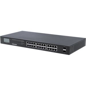 Intellinet - Gigabit Ethernet PoE+ Switch - Zwart - 24 Havens - 2 SFP-poorten