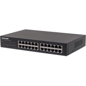 Intellinet 561273 Gigabit Ethernet (10/100/1000) Black Network Switch - Network Switches (Gigabit Ethernet (10/100/1000), Full Duplex, Rack Mount)