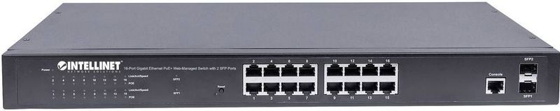Intellinet 561341 netwerk-switch Managed L2+ Gigabit Ethernet (10/100/1000) Power over Ethernet (PoE) 1U Zwart